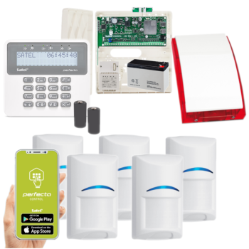 ZESTAW ALARMOWY SATEL PERFECTA 32-WRL LTE SET-A 5 CZUJEK BOSCH PRF-LCD-WRL SYRENA SP-4001R